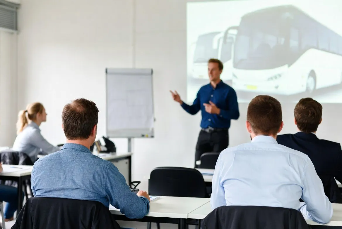 Klassikale theorieles met een docent voor de groep