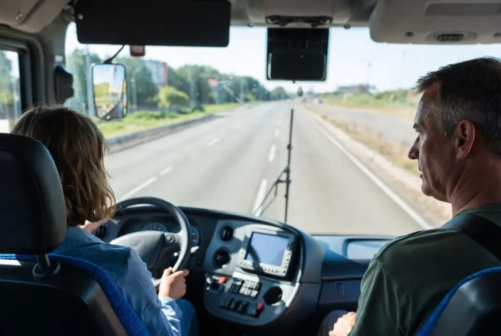 Beroepschauffeur volgt Code 95 vakbekwaamheidstraining gecombineerd met rijbewijs C